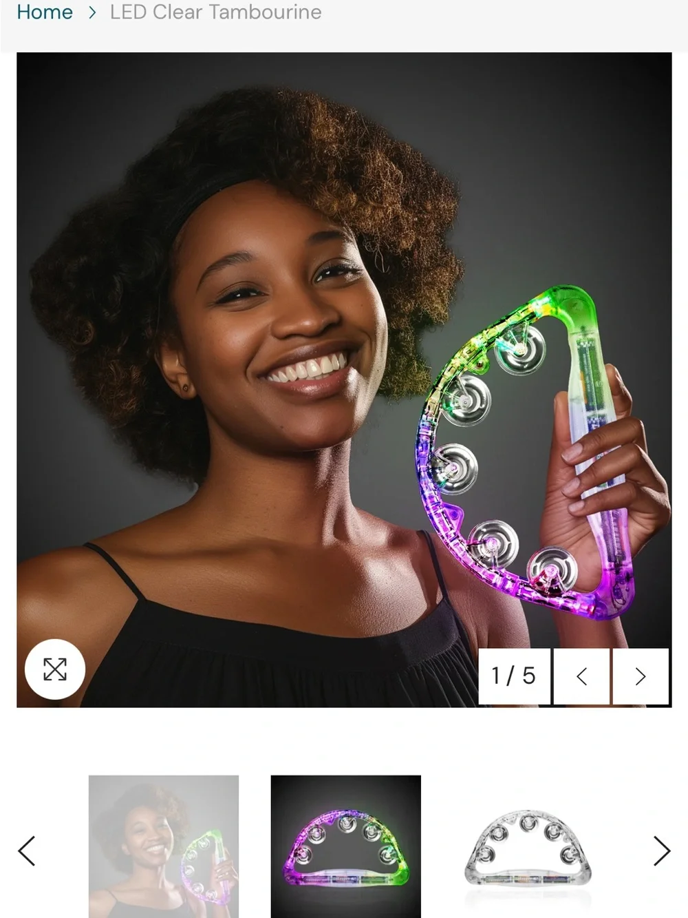 24 Light-Up Plastic Tambourine Set - Multicolor - Picture 3 of 3